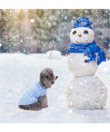 ZEACCT Christmas Dog Sweater - Warm Turtleneck Knitwear for Puppies | Winter Coat & Party Costume in Blue (M) - Buy Online on GoSupps.com
