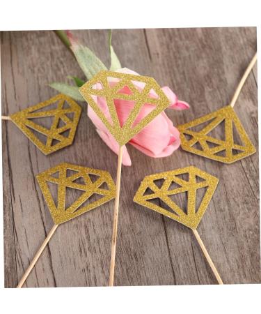 100 Pcs Diamond Cake Topper Diamond Dessert Picks Glitter Wedding Cupcake Picks Diamond Shape Cupcakes Birthday Gold Decor Glitter Cupcake Toppers Insert Card Cup Goldenx2pcs mediumx2pcs - Buy Online on GoSupps.com