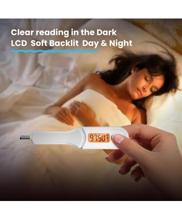 Femometer Basal Body Thermometer - Ovulation & Fertility Tracking with Soft Backlight and Memory Recall (White) - Buy Online on GoSupps.com