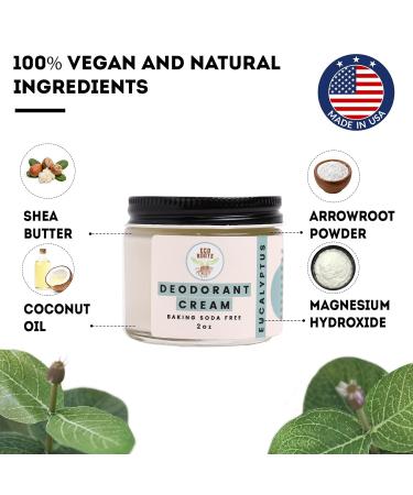 ECO ROOTS Natural Deodorant for Women & Men | Organic Deodorant Cream Non Aluminum | Baking Soda Free Healthy Deoderant for Body & Private Parts | All Vegan Pit Paste Zero Sweat | Eucalyptus Scent - Buy Online on GoSupps.com