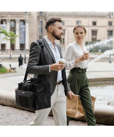 MIER Large Lunch Box for Men - Insulated Cooler Bag for Work, Beach, Travel - 18 Can Capacity - Multiple Pockets - Black - Buy Online on GoSupps.com