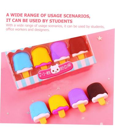  DIYEAH DIYEAH 12 Pieces Assemble Cone Ice Cream Eraser Erase Marker Eraser Novelty Fun Pink Erasable Kids Food Erasers Jigsaw Eraser for Kids Lovely Gourmet Fruit Poppers Eraser - Buy Online on GoSupps.com