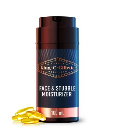 King C. Gillette Moisturizer for Face & Stubble with Vitamin B3 and B5 Complex  Face Moisturizer for Men  100 mL