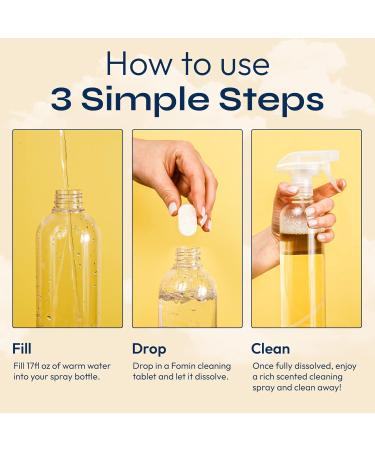 FOMIN Multi Surface Cleaner Refill Tablets - 6 Pack Lemon Zest | All-Purpose Household & Kitchen Cleaning - Makes 102 fl oz - Buy Online on GoSupps.com