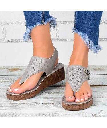 Shop Stylish Women's Wedge Heel Sandals - Summer Open Toe Non-Slip Slingback Fashionable Roman Leisure Shoes in White Size 35 EU - Buy Online on GoSupps.com