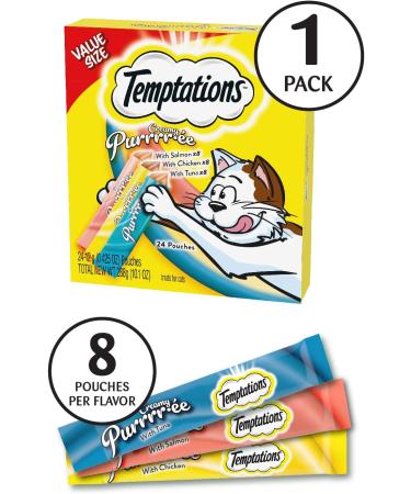 Temptations Cat Treats Variety Pack - Chicken, Salmon & Tuna - 0.425 oz (Pack of 24) - Buy Online on GoSupps.com