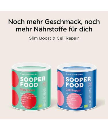 Sooper Food Slim Boost 250g - Bio Vegan Superfood Powder for Fast Saturation & Fat Burning - With Chia Psyllium Nettle - International Shipping Available - Buy Online on GoSupps.com