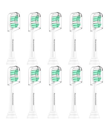 Aoremon Replacement Toothbrush Heads for Philips Sonicare HX9023/65, 10 Pack Green