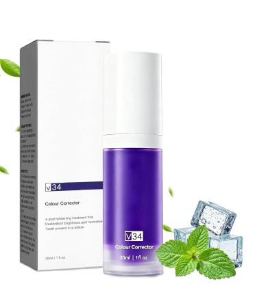 Bodiiwuliu 1 x 30ml bottle of V34 whitening purple toothpaste purple toothpaste to remove dental stains purple whitening toothpaste to remove dental stains fresh breath