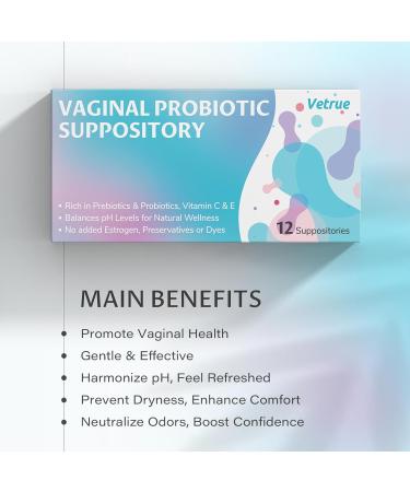 Vaginal Probiotic Suppository - Feminine Health pH Balance & Odor Control (12pcs) - Support Healthy Flora & Moisturize Dryness - Buy Online on GoSupps.com