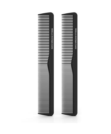 Rosilla Kamm.Antistatic comb in 2 pack for all hair types with smooth and well rounded fingers.Bruchs-proof odorless carbon comb for men's and women's hairdressers and the daily black