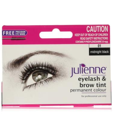 Julienne Eyelash and Eyebrow Permanent Midnight Black 01 Colour Tint 15ml