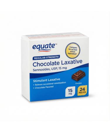 Laxatives Chocolate Squares Regular Strength 24 Pieces Laxative Chewable Poop Pills Style Laxante