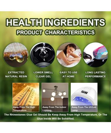 Nail Art Glue Set with Rhinestones - 20ml Jewelry Adhesive Kit for Stones & Gems - Includes Wax Pencil, Brushes, Tweezer - UV/LED Cure Needed - Buy Online on GoSupps.com