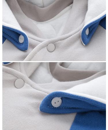 Baby Snowsuit Winter Romper | Cotton Jumpsuit with Detachable Hood | Cartoon Dinosaur Design | 6-9 Months Blue - Buy Online on GoSupps.com