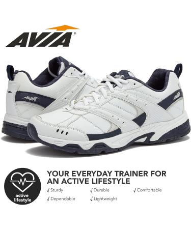 Avia Avi-Verge Men's Sneakers - White/True Navy - Size 11 X-Wide | Tennis, Athletic, Cross Training Court Shoes - Buy Online on GoSupps.com