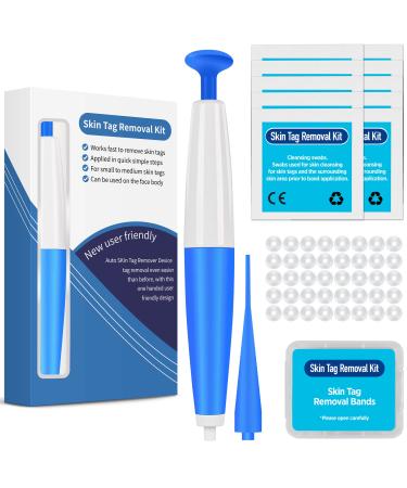 Skin Tag Remover Kit, Skin Tag Remover Device for Small to Medium Sized Skin Tags (2mm-5mm), Easy Application Device to Remove Skin Tags Blue Kit