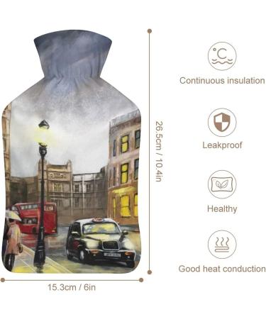 City Street Hot Water Bottle with Plush Cover - Hand Warmer for Adults & Kids | 26.5x15.3cm - International Shipping - Buy Online on GoSupps.com