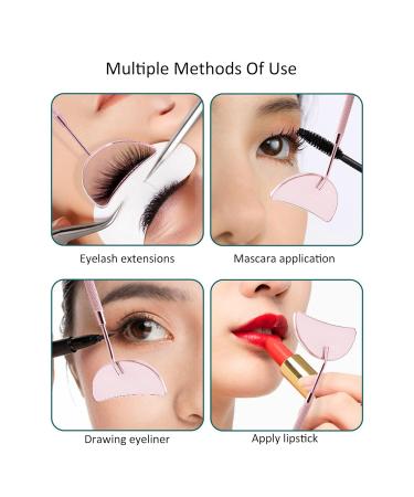 Eyelash Extension Mirror | Extra Large Makeup Mirror with Detachable Handle | Moon Shaped Stainless Steel Lash Accessories (Pink) - Perfect for Home Use - Buy Online on GoSupps.com