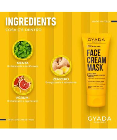  GYADA COSMETICS GYADA COSMETICS Cooling and toning face mask energizing and refreshing leaves skin firm and elastic suitable for all skin types ginger and lemon based formula 75 ml - Buy Online on GoSupps.com