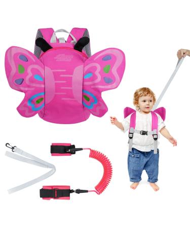 AOMIG Baby Reins Baby Walking Reins and Toddler Safety Harness Butterfly Wings Safety Harness Reins Strap Belt Lead (Pink) Pink-Butterfly