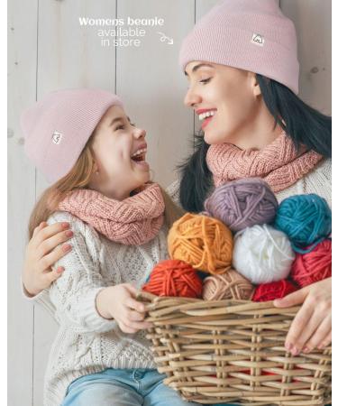 Kids Satin Lined Beanie - Winter Hats for Toddlers - Knit Cuffed Beanie with Silk Lining - Beige - Buy Online on GoSupps.com
