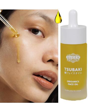 QUEEN TSUBAKI OIL: Organic Japanese Tsubaki Face Oil the Ultimate Natural Japanese Beauty Secret Elixir for Youthful Skin Anti-Aging Dewy Glow Hydrating-Best Face Moisturizer