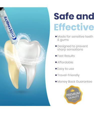 CustMbite Sensitive Teeth Whitening Kit - Professional Dental Kits with 16% Gel Applicators and Custom Fit Trays - Buy Online on GoSupps.com