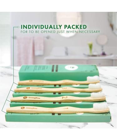 Green2You Set of 4 Bamboo Toothbrushes - Eco-Friendly Oral Care Essentials - Buy Online on GoSupps.com