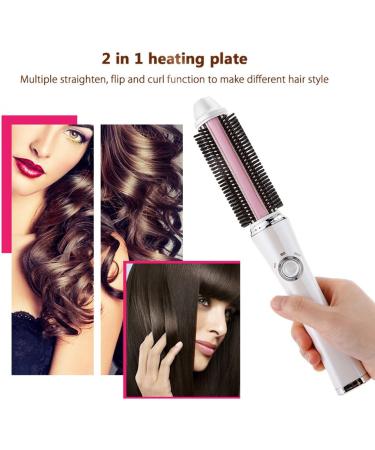 Portable USB Cordless Hair Straightener Curler Comb with 2600mAh Rechargeable Battery Dual Voltage Mini Size for Travel and Bussiness Trip White - Buy Online on GoSupps.com