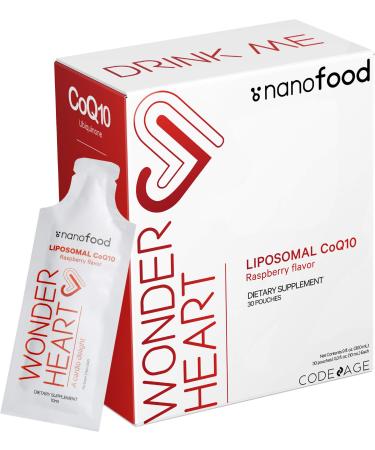 CodeAge Wonder Heart Liposomal CoQ10 Raspberry Flavor 30 Pouches 0.3 fl oz (10 ml) Each