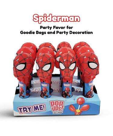 Spiderman Lollipop Holder - Collectable Toy Case & Party Favors for Halloween | Bulk Set of 12 with Lollipops | Ideal for Goodie Bags & Game Prizes - Buy Online on GoSupps.com