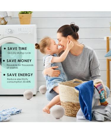 Organic Wool Dryer Balls 4 Pack XL - 100% New Zealand Wool Fabric Softener - Reusable & Baby Safe - Shortens Drying Time, Reduces Wrinkles - 1000 Loads - White - Buy Online on GoSupps.com