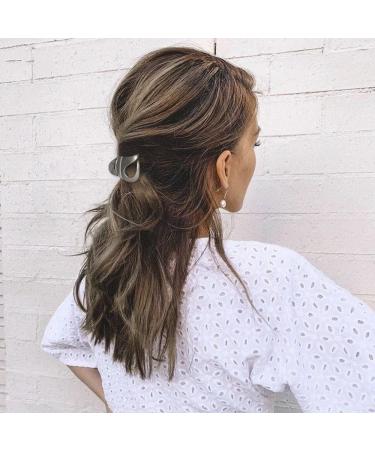 Elegant Yurt Hair Clips - 2 Vintage Matt Black Acrylic Snail Claws for Women & Girls - Slipproof Shark Hair Needles - Buy Online on GoSupps.com