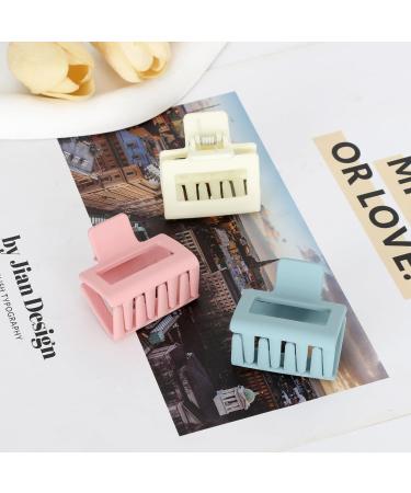 Small Square Hair Claw Clips for Thin Hair 1.6 Inch Medium Size Rectangle Hair Clips Matte Non-Slip Hair Accessories for Women and Girls (8-Multi Colour) - Buy Online on GoSupps.com