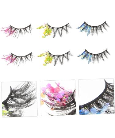 minkissy 3 Pairs Colored False Eyelashes False Lashes Glitter Eyelashes Halloween Makeup Eyelashes Makeup Eye Lashes Halloween Costume Cosplay Lashes End of Eye Sequins 3d Chemical Fiber - Buy Online on GoSupps.com
