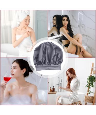 Sleeping Hair Towel Satin Hair Towel for Sleeping Hair Poping Towel Satin Hair Towel for Women Quick Drying Hair Turban Wrap Protective Anti-Frizz Satin Towel for Women Silver - Buy Online on GoSupps.com