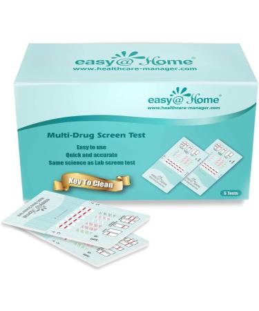 EasyHome 6 Panel Instant Drug Test Kits - THC AMP BZO COC OPI 2000 MET/mAMP - 5 Pack - Buy Online on GoSupps.com