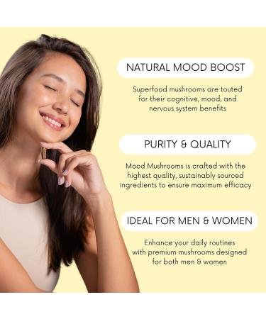 Mood Mushrooms - Lifted Mushroom Supplement - Lion's Mane Reishi Chaga Turkey Tail Maitake - Energy Focus Stress Relief - Buy Online on GoSupps.com
