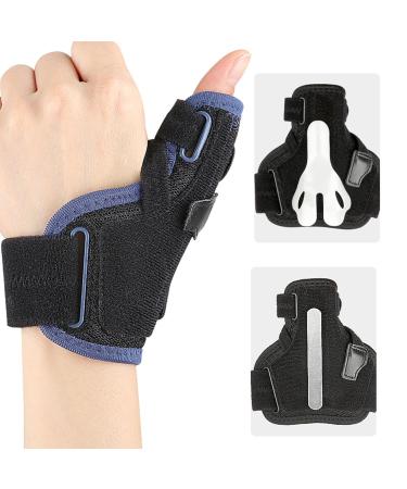 Buy Breathable Thumb Support Brace - Left & Right Hand Thumb Spica Splint for Arthritis & Carpal Tunnel Pain Relief - Durable Stabilizer (Black & Blue - Buy Online on GoSupps.com