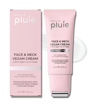 Vegan Neck Cream for Tightening and Firming Hydrating Serum for Face Neck Decollete to Smooth Neck Lines Wrinkles Fine Lines Anti Aging Neck Serum Roller (1.69 Fl Oz/50ml) Made in Korea