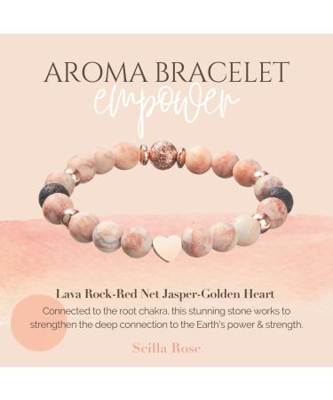 Crystal Bracelet Gift Set - Essential Oil Diffuser with Lava Stone & Red Jaspis - Perfect Gifts for Women & Teens - 17.5cm Inner Peace - Buy Online on GoSupps.com