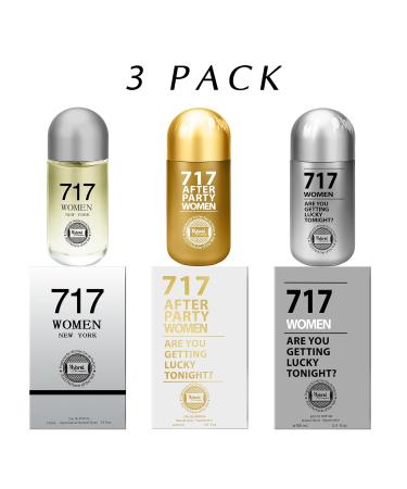 Hybrid & Company Women 3 Pcs Fragrance For Women Eau De Parfum Natural Spray Fresh Floral Scent 717 AFTER PARTY 717 WOMEN NY 717 WOMEN POUR FEMME 3.4 Fl Oz (Pack of 3) - Buy Online on GoSupps.com