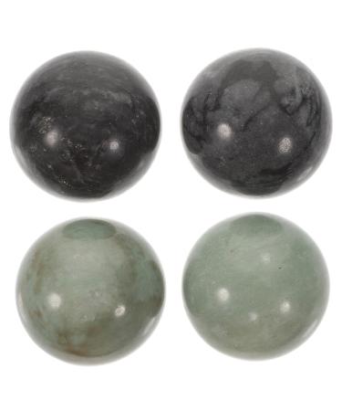Healvian massage tools hand 2 sets marble baoding balls meditation balls Chinese handmade balls Massage balls gripper trainer e green black handballs massage device