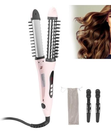 2-in-1 Hair Straightener & Curling Iron - Professional Hot Hair Curler & Round Brush for All Hair Types | 100-240V - International Shipping - Buy Online on GoSupps.com
