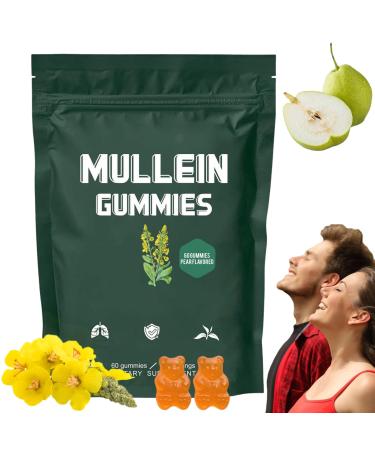 Mullein Gummies, Mullein Gummies for Lungs, Mullein Leaf Extract, Mullein Leaf Herb Extract, Lung Health and Sinus Relief (60pcs/1bag)