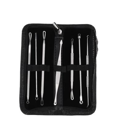 qazaa 7Pcs Premium Blackhead Acne Comedone Pimple Blemish Extractor Remover Tool Kit Set