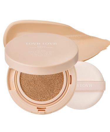 LOVB LOVB Cushion Foundation Makeup for Natural Looking Glow | Long-Lasting Buildable Coverage with Puff for Easy Application | Lightweight and Moisturizing Korean Cushion Makeup | Refill not Included  0.42 Oz (23N Natur...