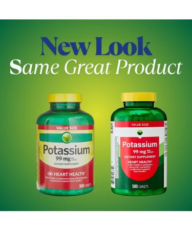 KP+ Spring Valley Potassium 99 mg | Dietary Supplement | Heart Health | Value Size | 500 Caplets - Buy Online on GoSupps.com