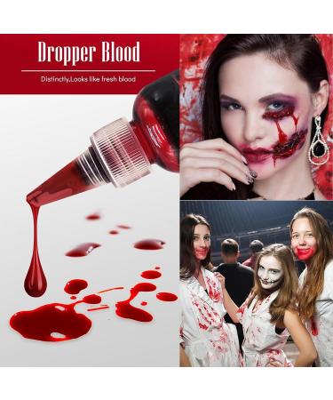  Rakiuty Fake Blood Halloween Halloween Fake Blood 60ml Realistic Fake Blood Washable For Halloween Carnival Pranks Theme Party Special Effects - Buy Online on GoSupps.com
